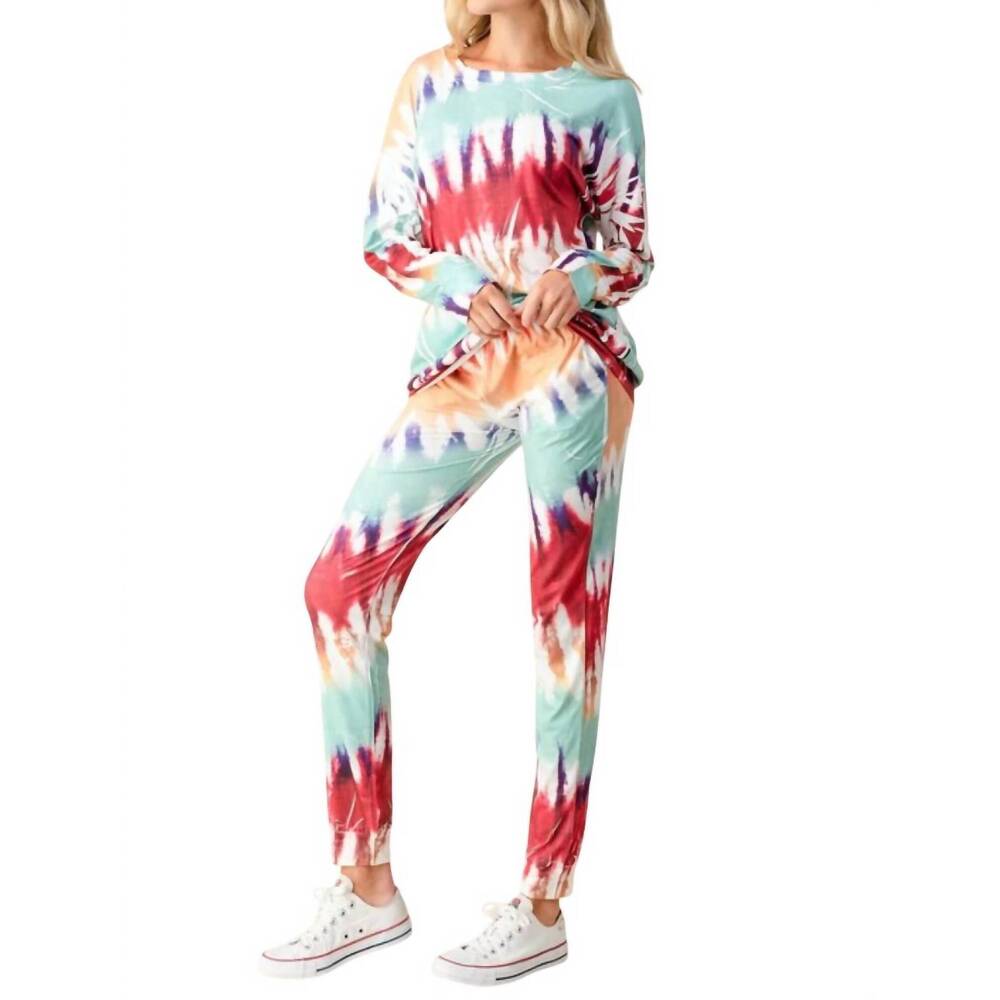 NEW BLUMIN ink art tie dye jogger set in multi